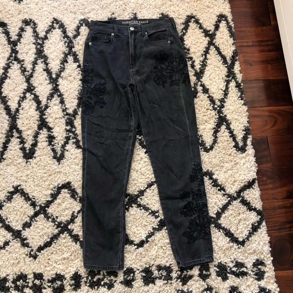 AE Embroidered Mom Jeans